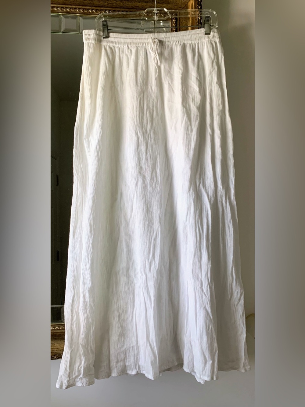 GAP White Maxi Skirt with Drawstring Waist